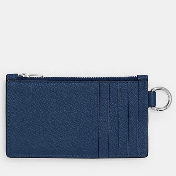 Coach Navy Leather Card Case - Picture 6 of 10